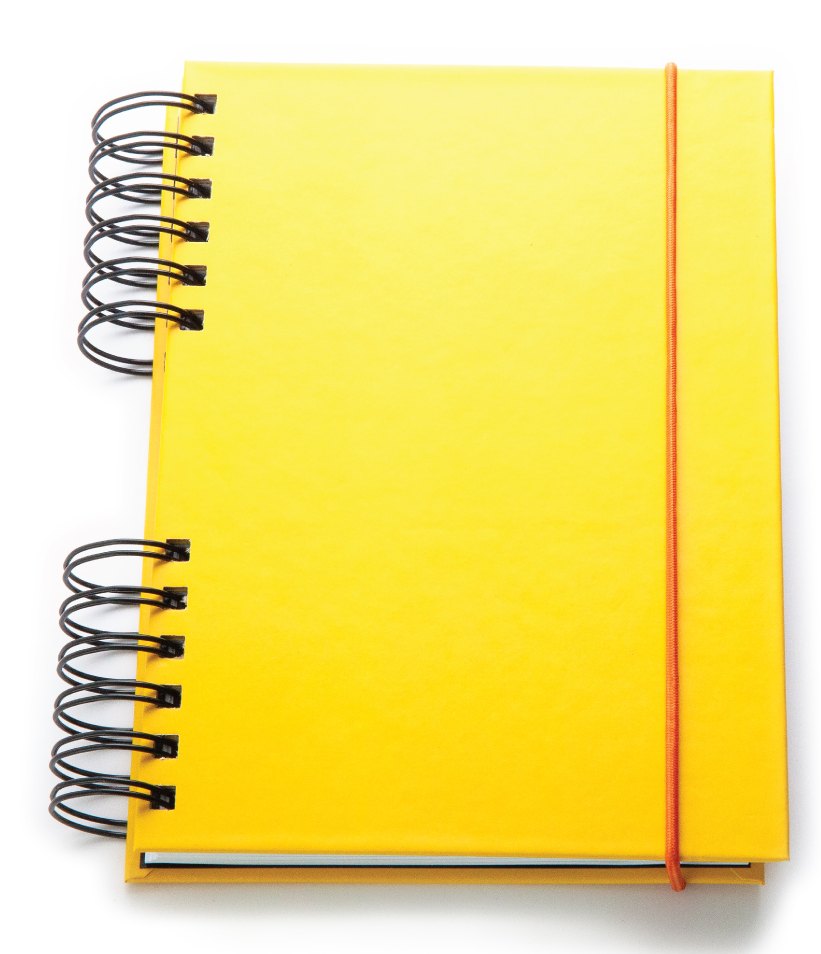 Contracapa do caderno LOVEGUARD com elástico